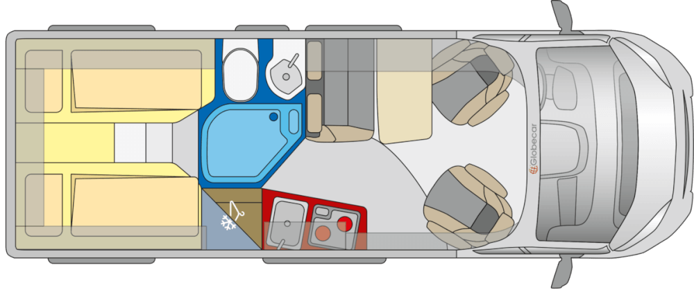 Globecar Campscout Elegance 640 (Citroen) Kastenwagen 2021 Grundriss