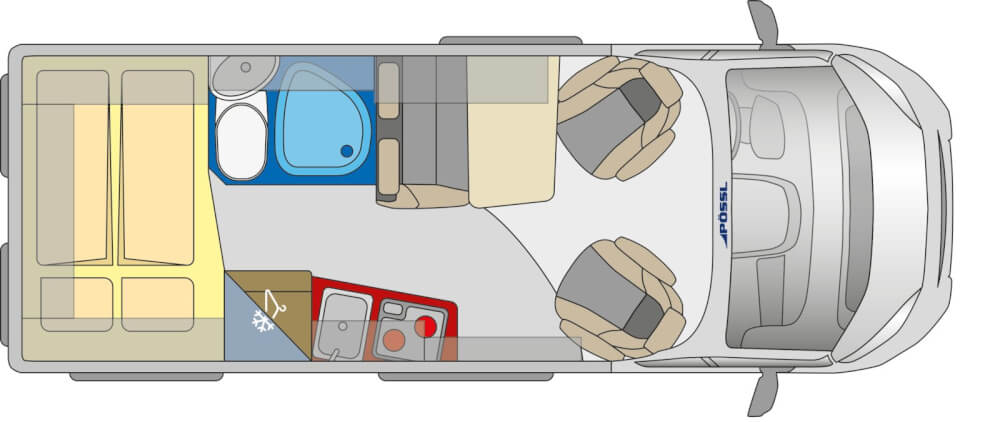 Pössl 2Win 600 (Citroen) Kastenwagen 2022 Grundriss