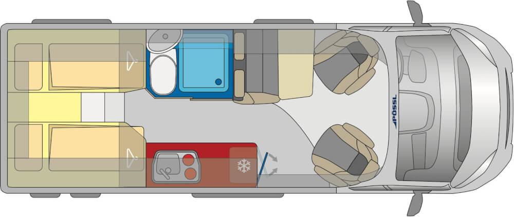 Pössl Trenta 640 (Fiat) Kastenwagen 2022 Grundriss