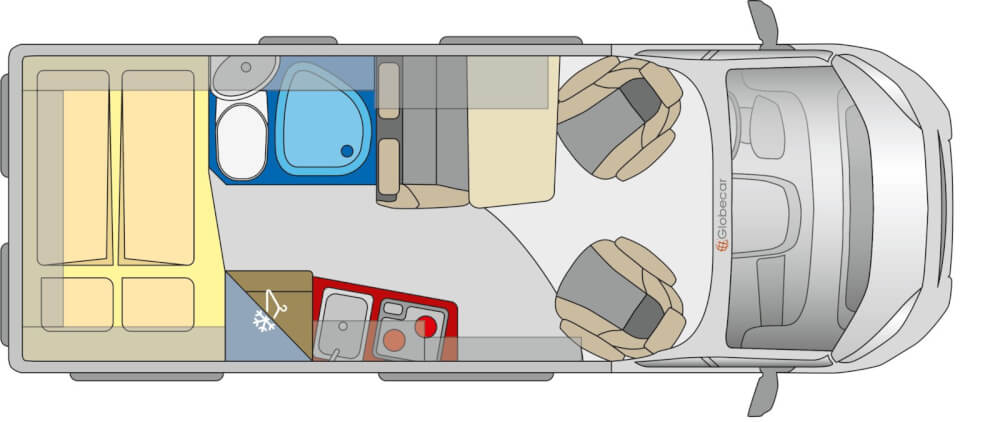 Globecar Globescout (Citroen) Kastenwagen 2022 Grundriss
