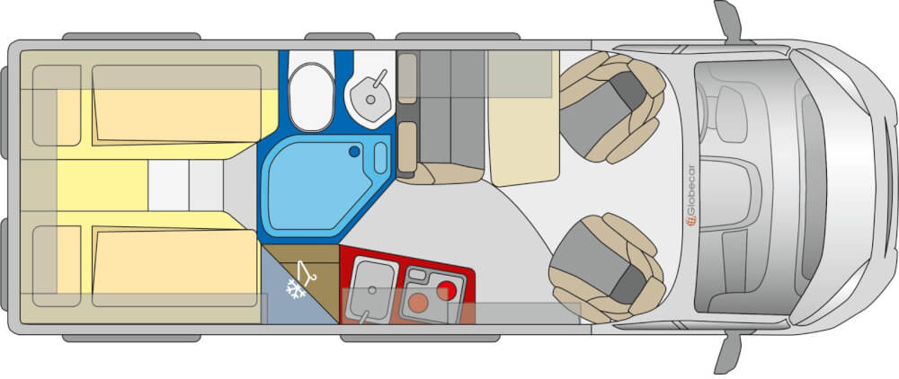 Globecar Campscout (Fiat) Kastenwagen 2022 Grundriss