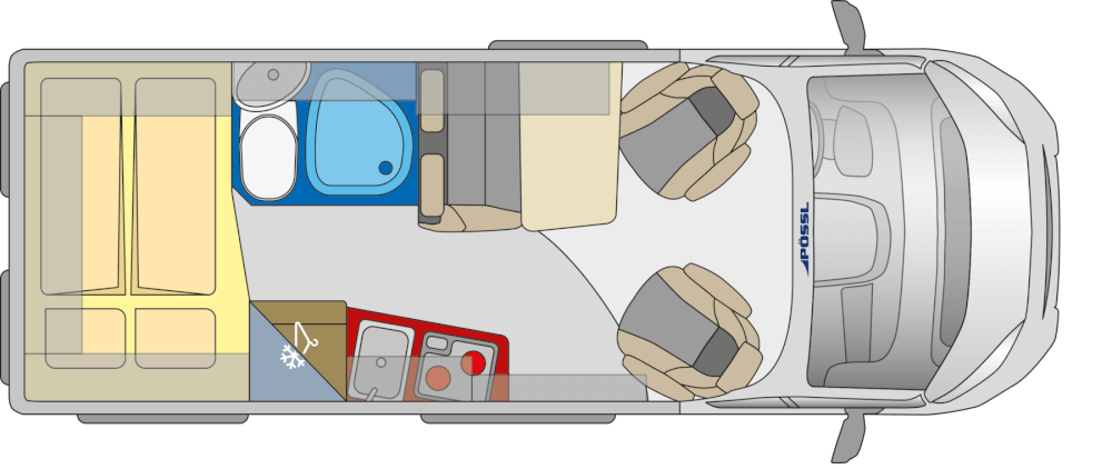 Pössl 2WIN 600 (Fiat) Kastenwagen 2021 Grundriss