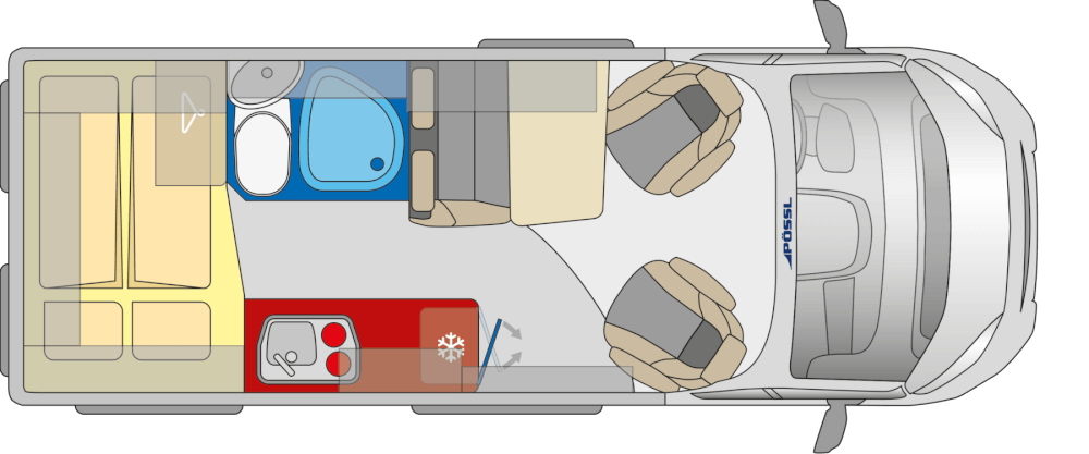 Pössl 2WIN S Plus 600 (Citroen) Kastenwagen 2021 Grundriss
