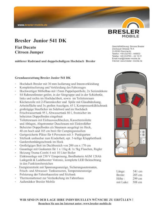 Bresler Junior 541 DK - Datenblatt Vorschau