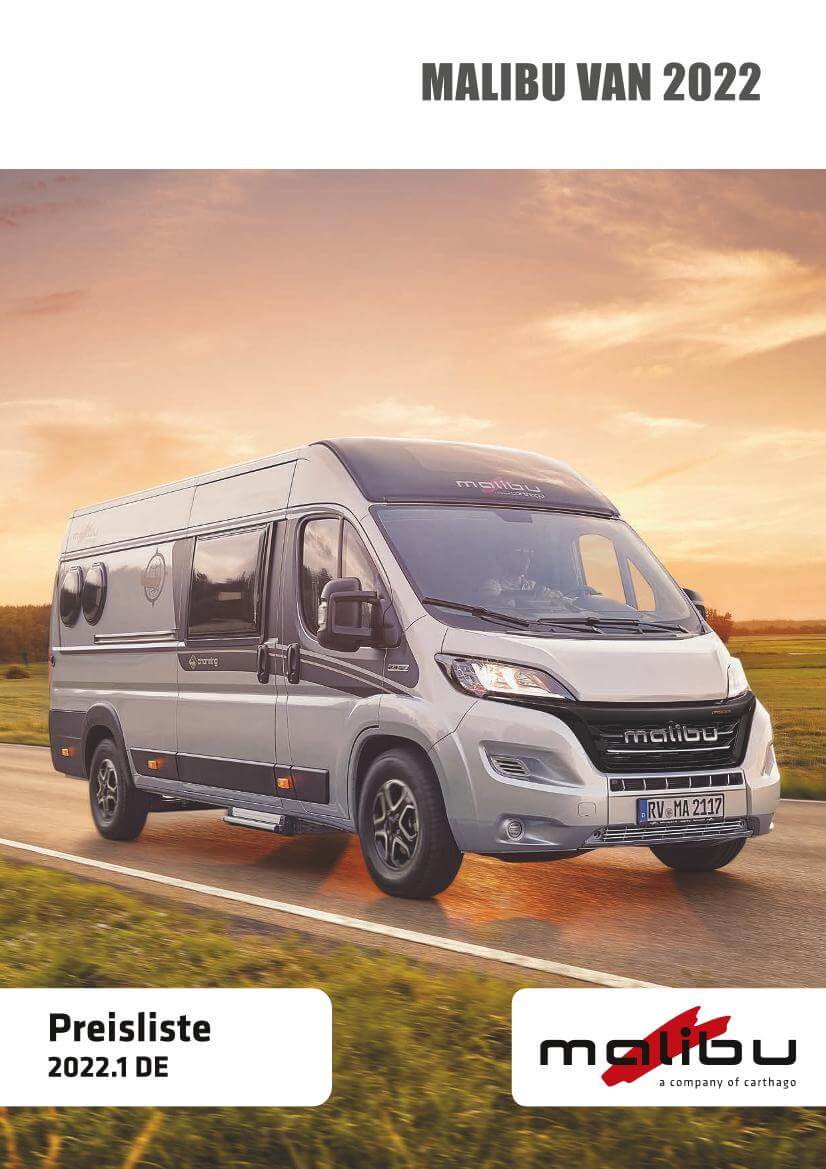 Malibu Van 2022 Preisliste