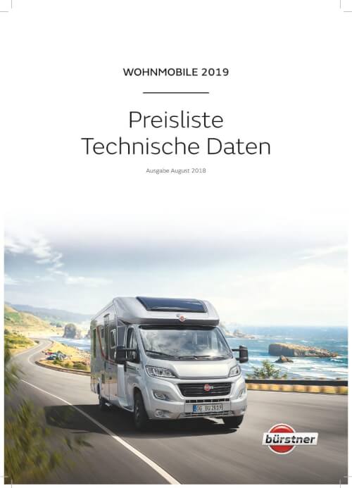 Wohnmobile 2019 - Technische Daten + Preisliste Vorschau