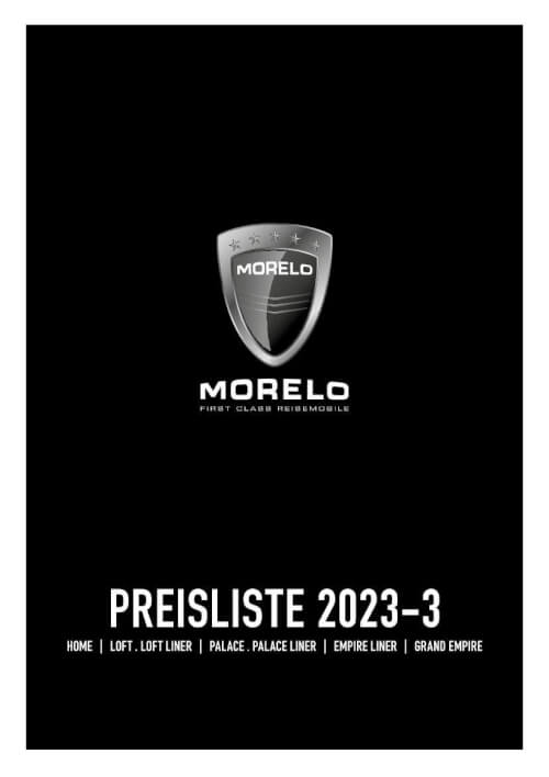 Morelo Preisliste - Modelljahr 2023 Vorschau