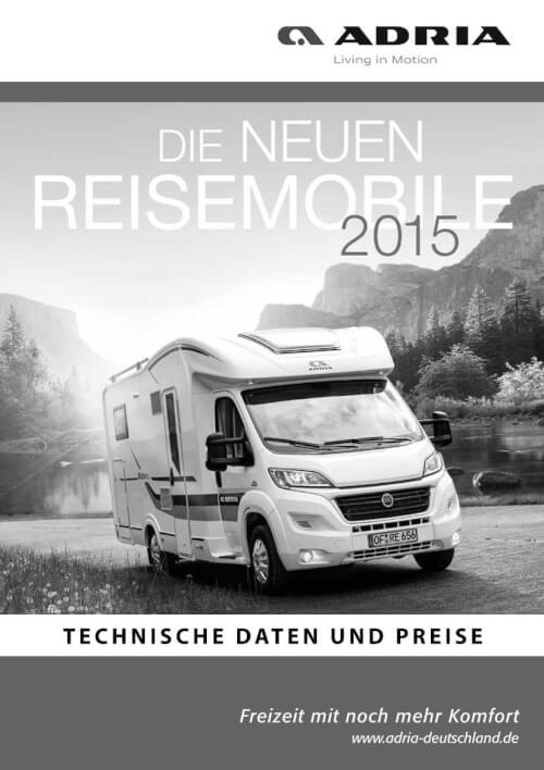 Adria Wohnmobile - Preisliste 2015 Vorschau