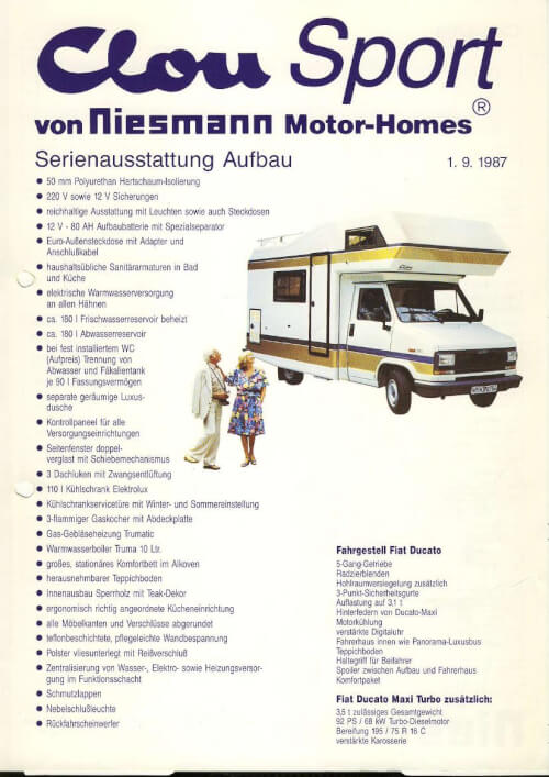 Niesmann+Bischoff Wohnwagen Preisliste 1987 Vorschau