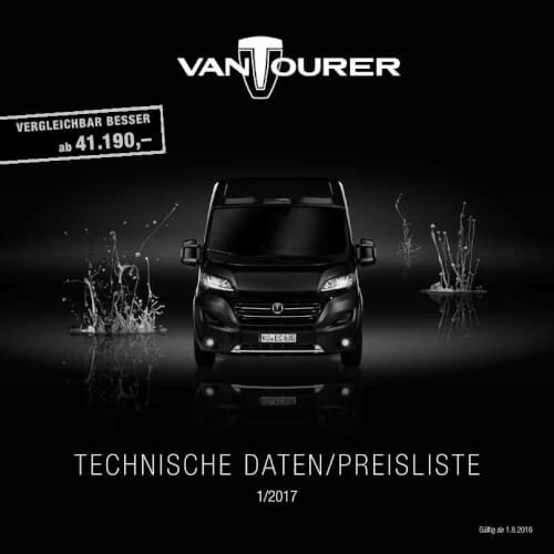 Vantourer Kastenwagen Preisliste 2019 Vorschau