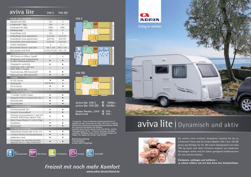 Adria Wohnwagen Preisliste 2023