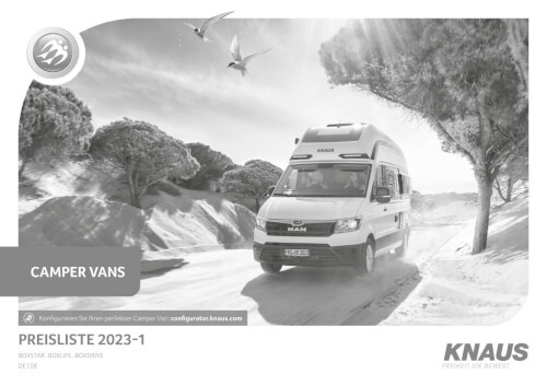 Knaus Kastenwagen Camper Vans - Preisliste 2023 Vorschau