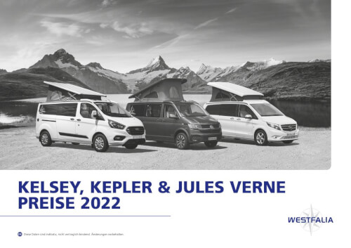 Kelsey, Kepler & Jules Verne - Preisliste 2022 Vorschau