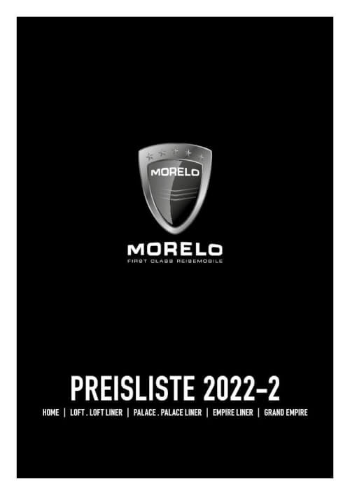 Morelo Preisliste - Modelljahr 2022 Vorschau