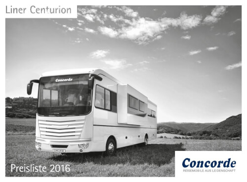 Concord Liner Centurion -Preisliste 2016 Vorschau