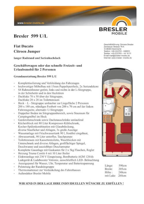 Bresler 599 U/L - Datenblatt Vorschau
