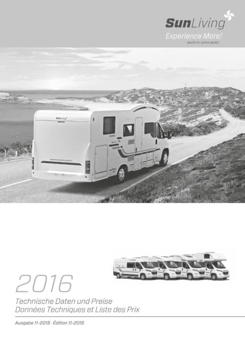 Sun Living Kastenwagen Teilintegriert Preisliste 2016 Vorschau
