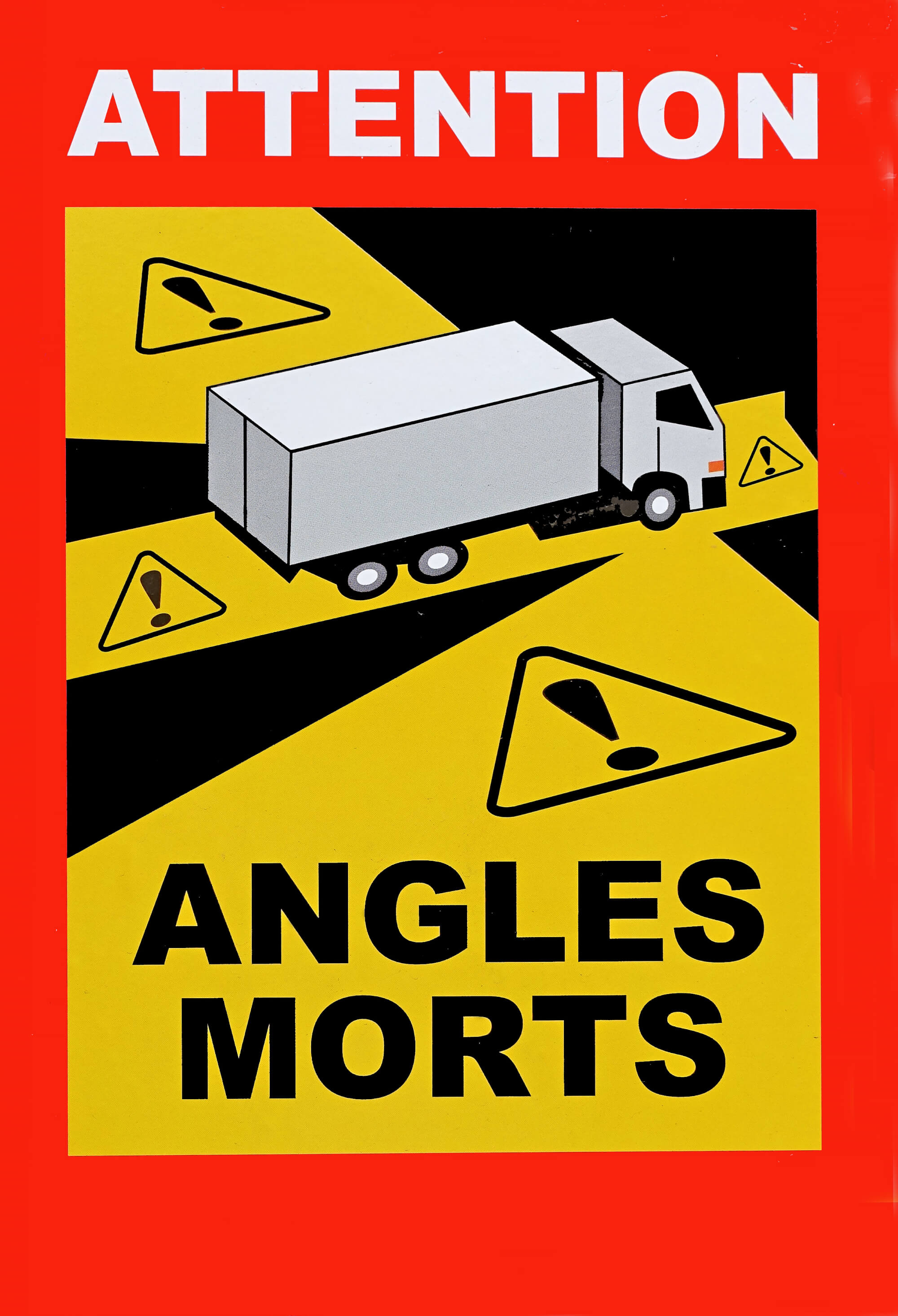 Angles Morts  25x17cm Aufkleber  ab 3,5t Hinweisschild  Pflicht in Frankreich ! 