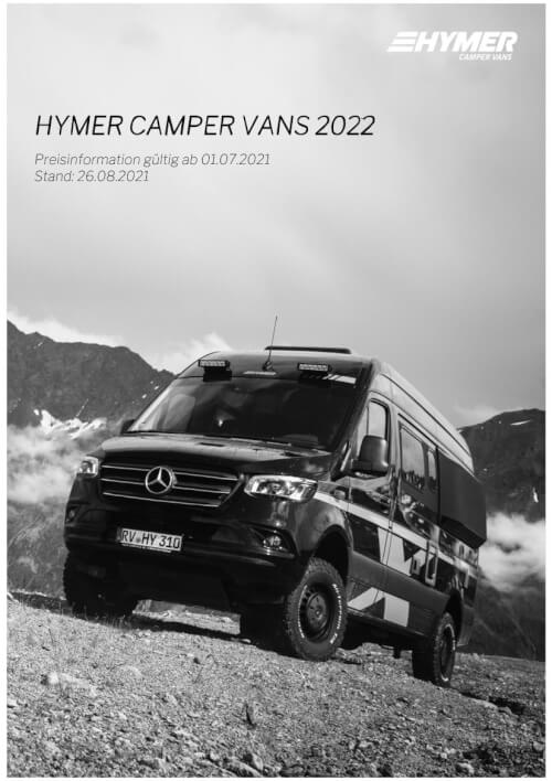 HYMER Camper Vans / Kastenwagen - Preisliste 2022 Vorschau
