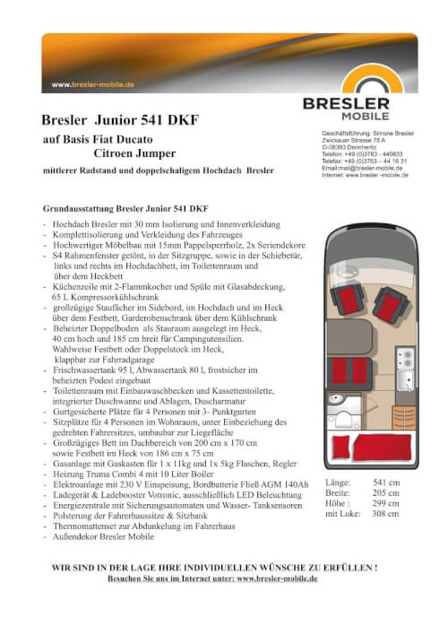 Bresler Junior 541 DKF - Datenblatt Vorschau